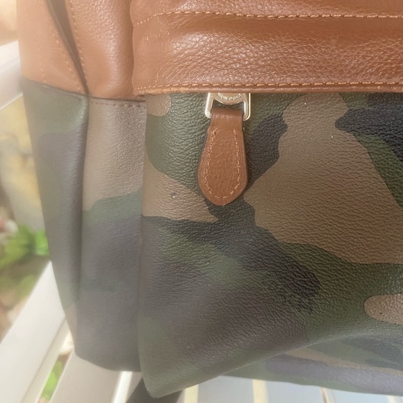 Coach Brown Leather & Camo Backpack - Picture 13 of 14